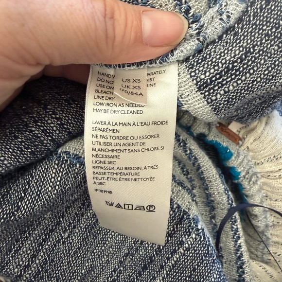 Free People All Lined Up Mini Dress XS Boho Cottagecore Prairie Puff Sleeve - Picture 7 of 8